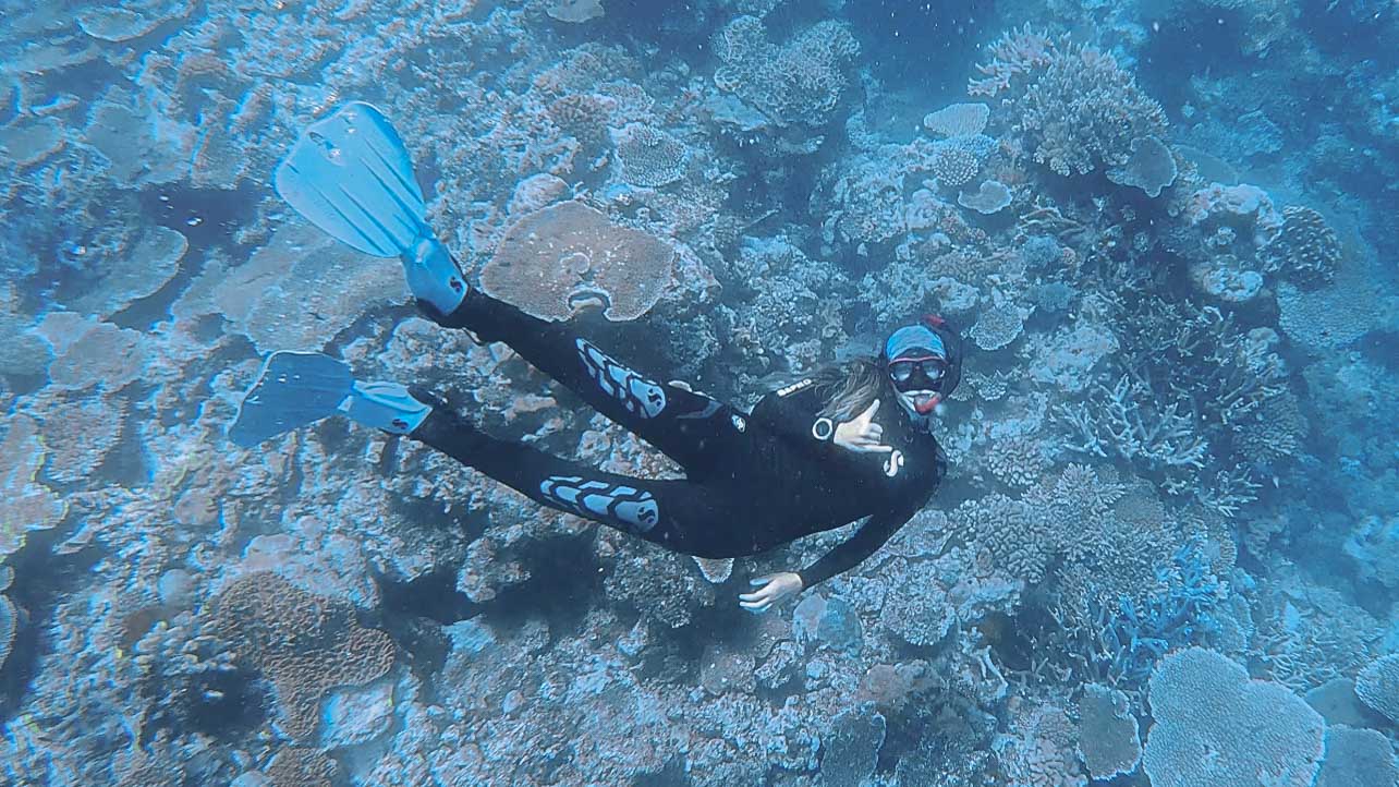 Bex snorkeling Moore Reef Great Barrier Reef Australia